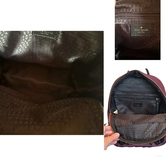 ♠️ Kate Spade Wilson Road Embellished Small Bradley Backpack Plum Purple ♠️ - Picture 9 of 10